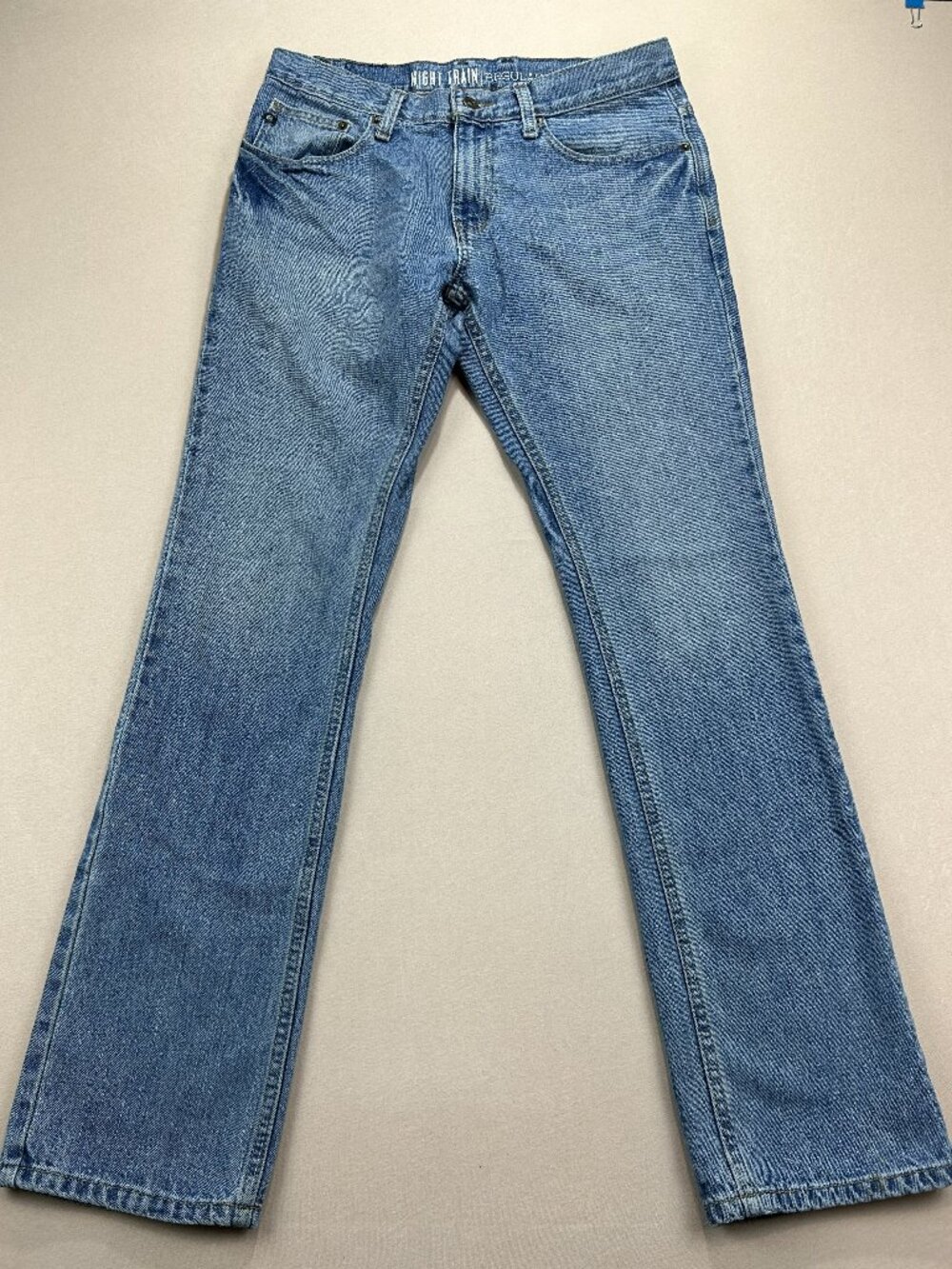 Free Word Jeans Men's Size 32 Blue Denim Low Rise Night Train Regular Straight
